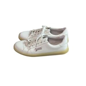 Juicy Couture Connect White Sneakers Silver Logo Bling Lace Charms Women's Sze 9